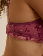 Show Off Embroidered Unlined Balconette Bra - Autumn Jam