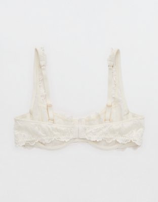 Show Off Dozen Roses Lace Unlined Bra - Soft Muslin