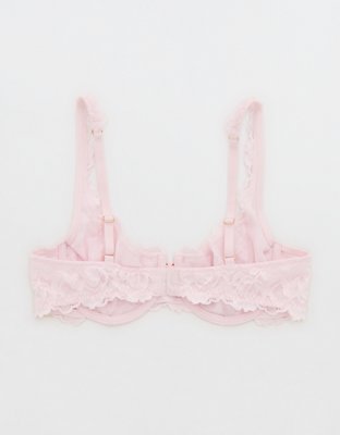 Show Off Dozen Roses Lace Unlined Bra - Pink Petal
