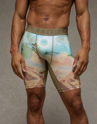 AEO Men's 8" Flex Boxer Brief - Green Sand