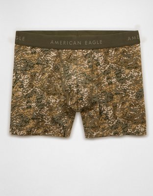 AEO Men's Camo 4.5" Classic Cotton Boxer Brief - Olive Moss
