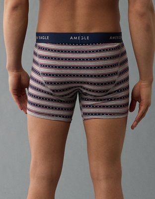AEO Men's USA 4.5" Classic Cotton Boxer Brief - Grey