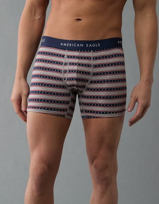 AEO Men's USA 4.5" Classic Cotton Boxer Brief - Grey