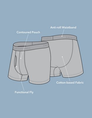 AEO Men's Food 4.5" Classic Cotton Boxer Brief - Raw White