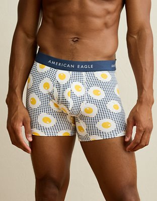 AEO Men's Food 4.5" Classic Cotton Boxer Brief - Raw White