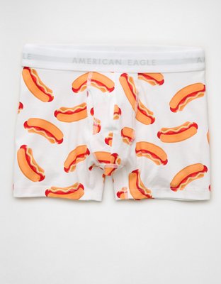 AEO Men's Camo 4.5" Classic Cotton Boxer Brief - White