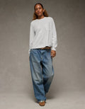 AE Everyday Luxe Long Sleeve T-Shirt - Heather Gray