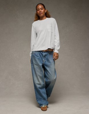 AE Everyday Luxe Long Sleeve T-Shirt - Heather Gray