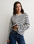 AE Striped Long Sleeve T-Shirt - Navy