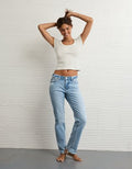 AE Scoop Neck Hey Baby Tee - White