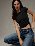 AE Short-Sleeve Side-Cinch T-Shirt - True Black