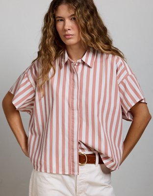 AE77 Short Sleeve Poplin Shirt - Mauve