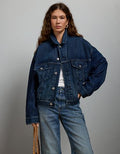 AE77 Premium Oversized Denim Jacket - Dark Wash
