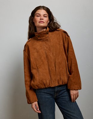 AE77 Premium Suede Jacket - Cognac