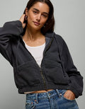 AE77 Cropped Zip-Up Hoodie - Black