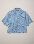 AE77 Premium Linen Camp Shirt - Chambray Blue