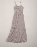 AE77 Premium Smocked Maxi Dress - Brown