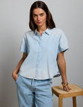 AE77 Boxy Chambray Shirt - Light Wash