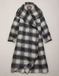 AE77 Premium Plaid Wrap Coat - Gray