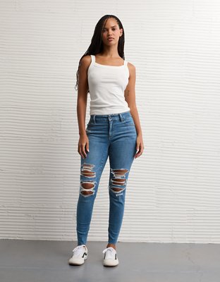 AE Next Level Curvy Ripped High-Waisted Jegging - Campus Brights