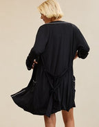 OVERSLEPT by Aerie Real Soft® Piping Robe - True Black