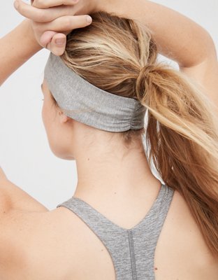 OFFLINE By Aerie The Hugger Cinch Headband - Medium Heather Gray