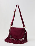 Aerie Fringe Boho Bag - Royal Berry