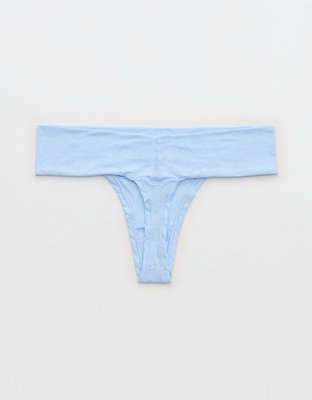 SMOOTHEZ Everyday Jacquard Thong Underwear - Blue Mist