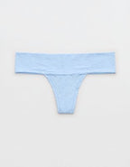 SMOOTHEZ Everyday Jacquard Thong Underwear - Blue Mist