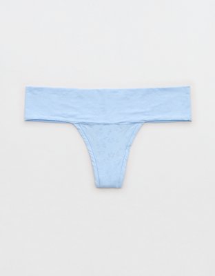 SMOOTHEZ Everyday Jacquard Thong Underwear - Blue Mist