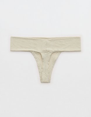 SMOOTHEZ Everyday Jacquard Thong Underwear - Green Sheen