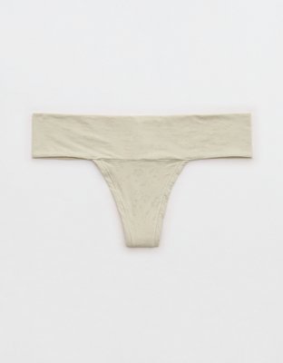 SMOOTHEZ Everyday Jacquard Thong Underwear - Green Sheen