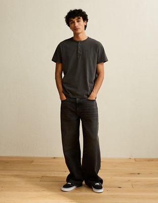 AE Vintage Relaxed Fit Henley T-Shirt - Dark Graphite