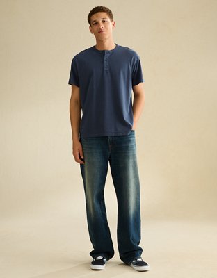 AE Vintage Relaxed Fit Henley T-Shirt - Navy
