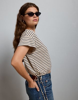 AE77 Hem-Tie Everyday T-Shirt - Tan
