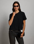 AE77 Premium Linen-Blend T-Shirt - Black