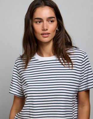 AE77 Striped Everyday T-Shirt - Navy
