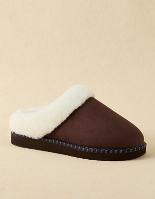 AE Heritage Faux Suede Slippers - Chocolate