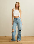 AE Curvy Super High-Waisted Baggy Jean - Classic Vintage Destroy