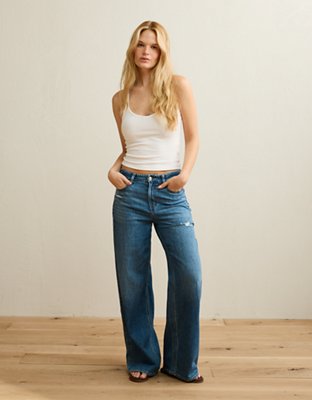 AE Curvy Super High-Waisted Baggy Wide-Leg Jean - Classic Medium