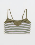 Superchill Cotton Bra Top - Olive Fun
