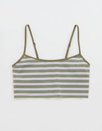 Superchill Cotton Bra Top - Olive Fun