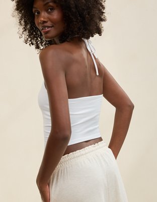 Aerie Handkerchief Hem Braless Tank Top - White