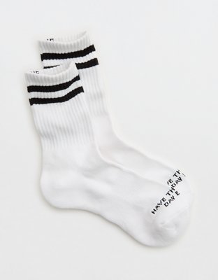 OFFLINE By Aerie Crew Sock - Air White