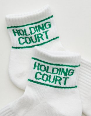 OFFLINE By Aerie Mesh Short Crew Sock - Pine