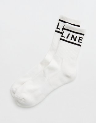 OFFLINE By Aerie Graphic Crew Socks - White