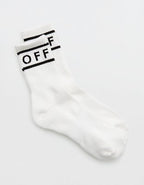 OFFLINE By Aerie Graphic Crew Socks - White