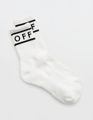 OFFLINE By Aerie Graphic Crew Socks - White