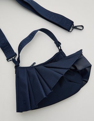 OFFLINE By Aerie Courtside Canvas Pleated Bag - Navy