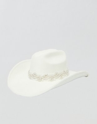 San Diego Hat Company Beaded Cowboy Hat - White